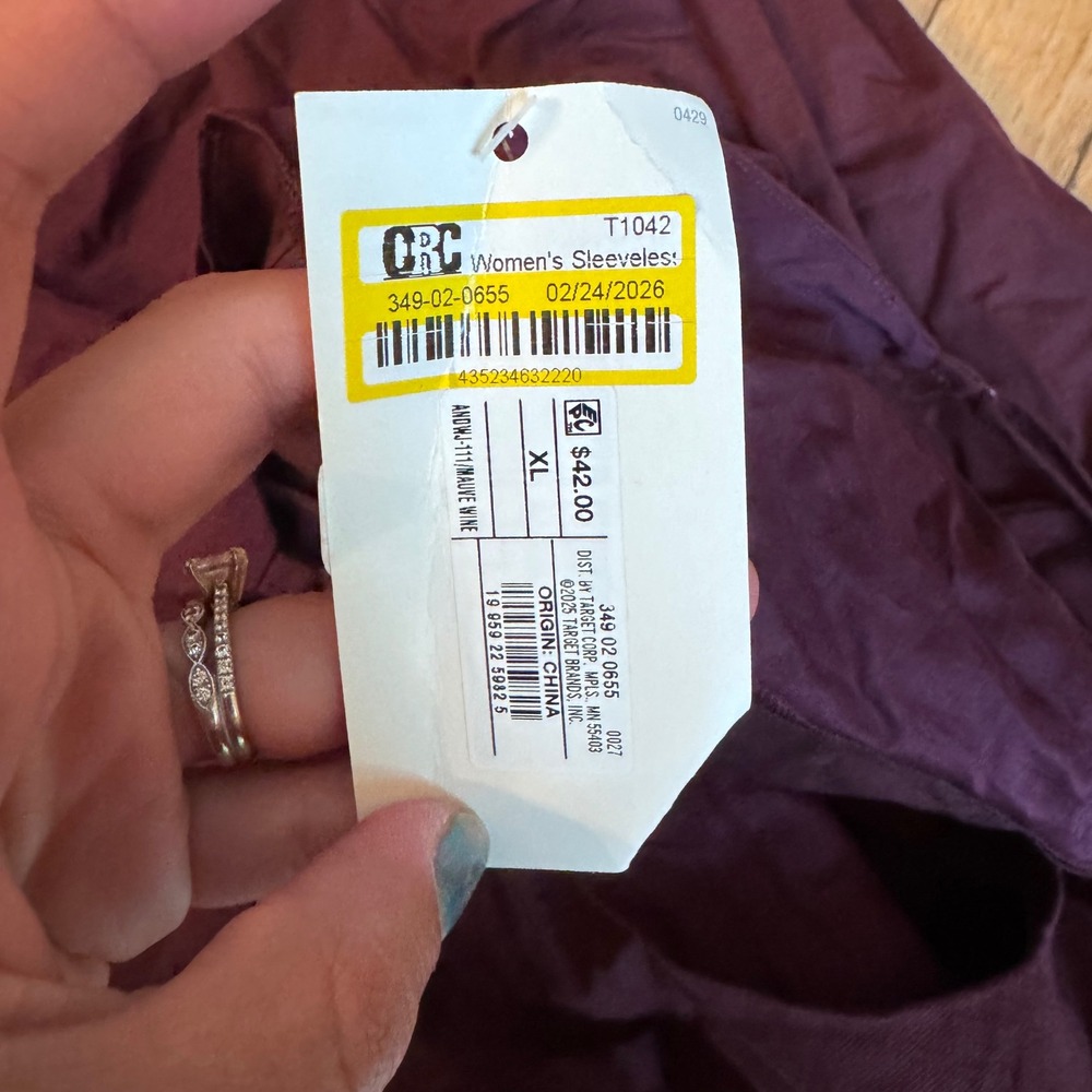 A New Day Womens XL Sleeveless Wide Leg Jumpsuit Mauve Wine Purple NWT - Picture 8 of 9